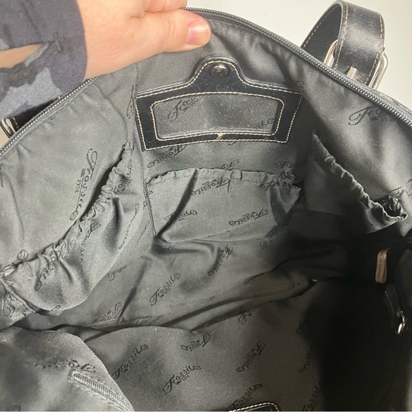 Fossil‎ black leather shoulder bag large size - Picture 12 of 12